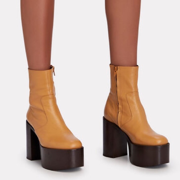 Simon Miller High Raid Low Leather Platform Heeled Fall Boots - Picture 2 of 15